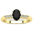 thumbnail image 1 of SuperJeweler 1 Carat Rose Cut Oval Shape Black and White Diamond Ring In 14 Karat Yellow Gold For Women, 1 of 6