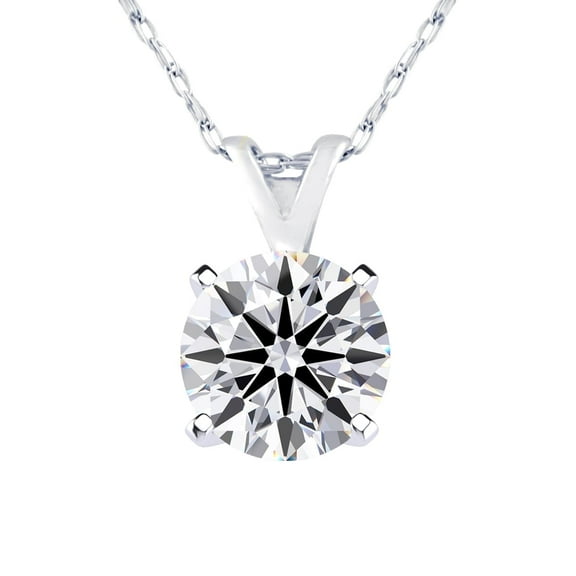 SuperJeweler 1 Carat Lab Grown Diamond Pendant Necklace in 14K White Gold for Women