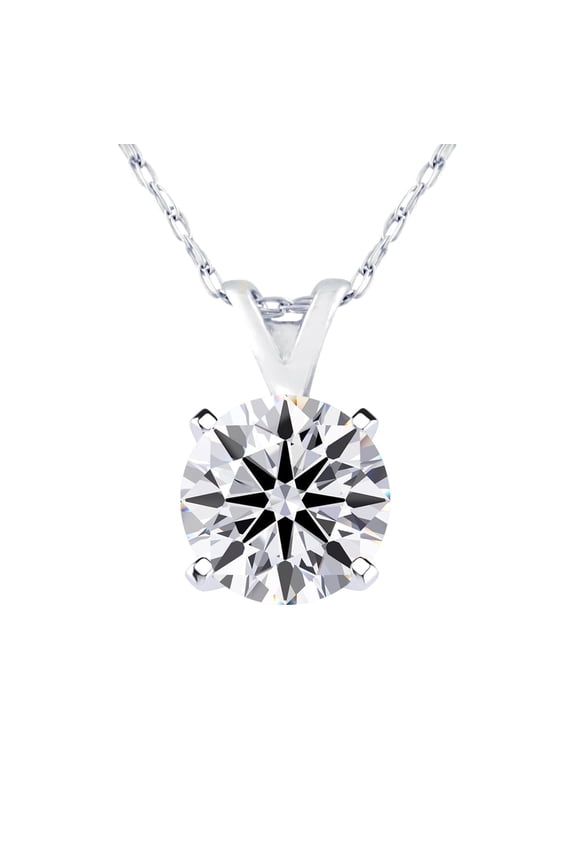 1 Carat Lab Grown Diamond Pendant Necklace in 14K White Gold for Women