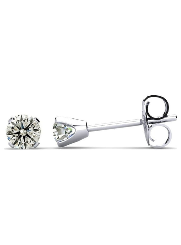 10 Point Diamond Stud Earrings in 14 Karat White Gold Filled, Stylish Diamond Earrings for Women