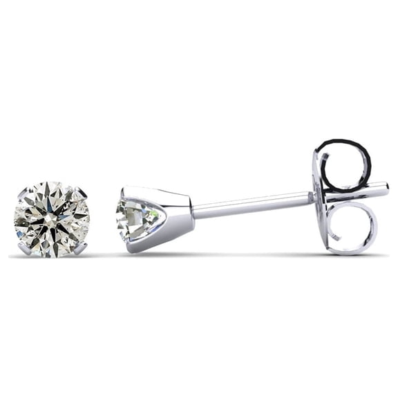 SuperJeweler 10 Point Diamond Stud Earrings in 14 Karat White Gold Filled, Stylish Diamond Earrings for Women