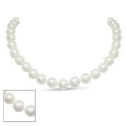 SuperJeweler 16 inch 10mm AA+ Pearl Necklace With 14K Yellow Gold Clasp For Women