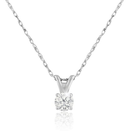 SuperJeweler 18" 1/10 Carat Diamond Solitaire Necklace In Sterling Silver