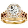 thumbnail image 1 of SuperJeweler 2 1/2 Carat Halo Diamond Bridal Set In 14 Karat Yellow Gold For Women, 1 of 6