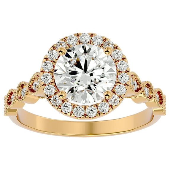 SuperJeweler 2 1/2 Carat Halo Diamond Engagement Ring In 14 Karat Yellow Gold For Women