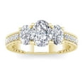 thumbnail image 1 of SuperJeweler 2 1/2 Carat Moissanite Oval Shape Three Stone Ring in 14 Karat Yellow Gold for Women, 1 of 6