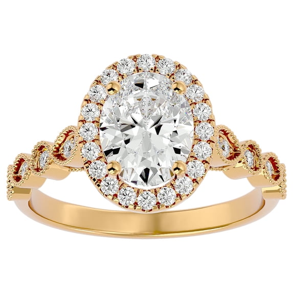 SuperJeweler 2 1/2 Carat Oval Shape Diamond Engagement Ring In 14 Karat Yellow Gold For Women
