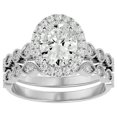 thumbnail image 1 of SuperJeweler 2 1/2 Carat Oval Shape Moissanite Bridal Set In 14 Karat White Gold For Women, 1 of 6
