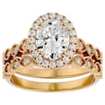thumbnail image 1 of SuperJeweler 2 1/2 Carat Oval Shape Moissanite Bridal Set In 14 Karat Yellow Gold For Women, 1 of 6