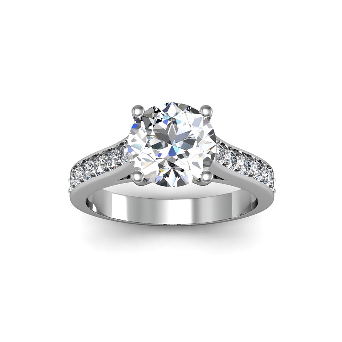 SuperJeweler 2 1 2 Carat Round Shape Moissanite Engagement Ring in