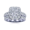 thumbnail image 1 of SuperJeweler 2 1/4 Carat Princess Cut Lab Grown Diamond Bridal Set In 14K White Gold For Women, 1 of 6