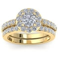 thumbnail image 1 of SuperJeweler 2 1/4 Carat Round Shape Lab Grown Diamond Bridal Set In 14K Yellow Gold For Women, 1 of 6