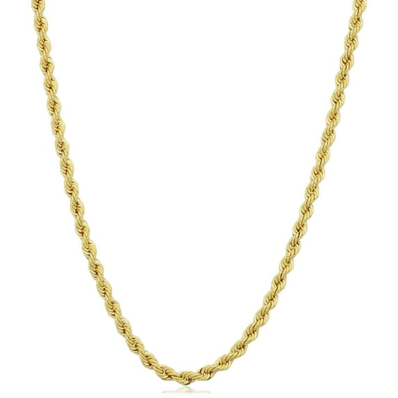 SuperJeweler 2.1mm Rope Chain, 30 inches, Yellow Gold for Women and Men