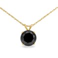 thumbnail image 1 of SuperJeweler 2 Carat Black Diamond Solitaire Pendant in 14k Yellow Gold for Women, 1 of 5