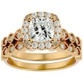 thumbnail image 1 of SuperJeweler 2 Carat Cushion Shape Diamond Bridal Set In 14 Karat Yellow Gold For Women, 1 of 6