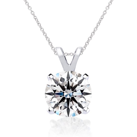 SuperJeweler 2 Carat Lab Grown Diamond Solitaire Necklace In Sterling Silver With Free Chain For Women
