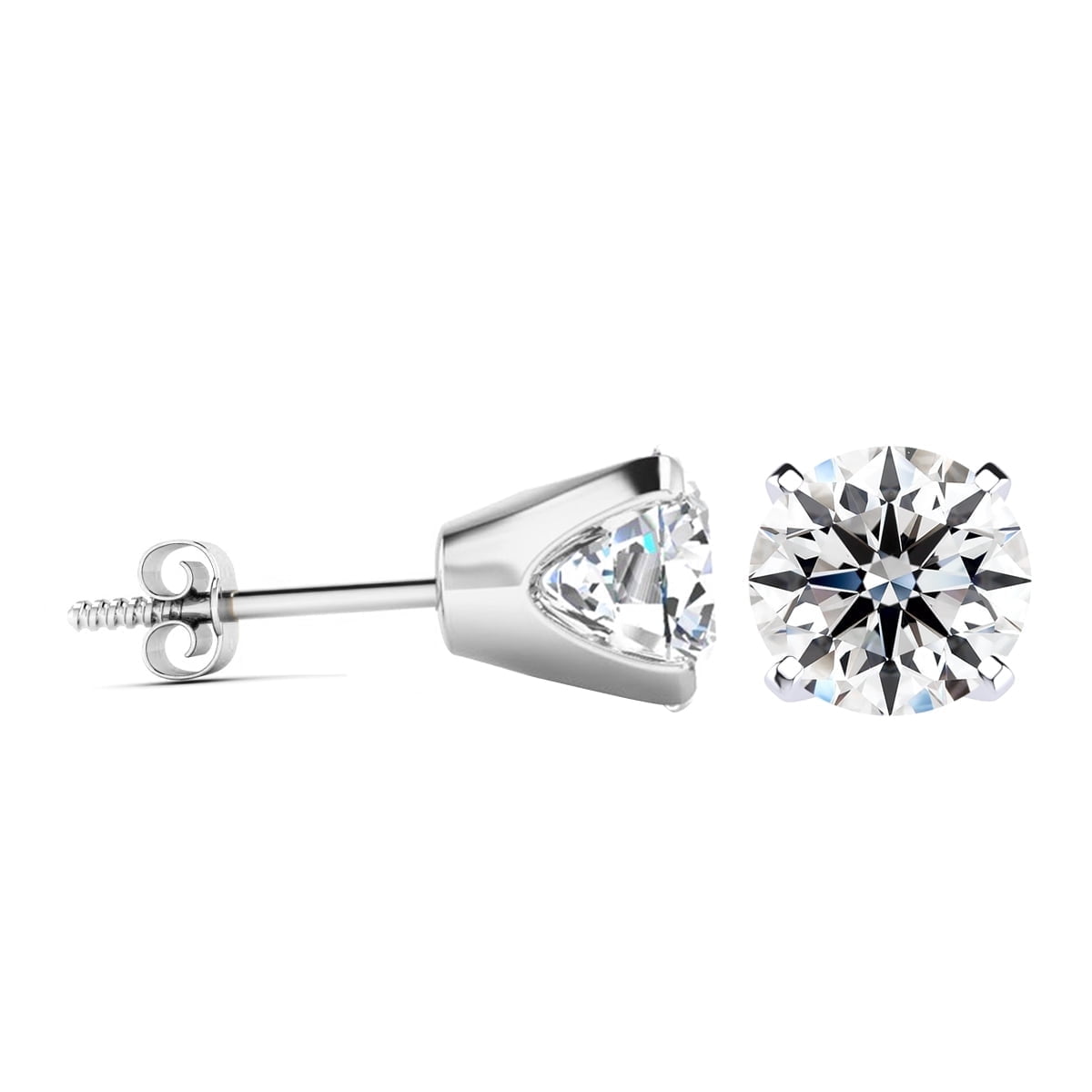 SuperJeweler 2 Carat Lab Grown Diamond Stud Earrings In Sterling Silver For Women
