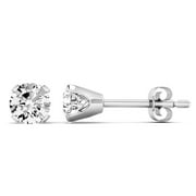 SUPERJEWELER 1/2 Carat Round Moissanite Stud Earrings in Yellow Gold For Women