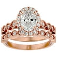 thumbnail image 1 of SuperJeweler 2 Carat Oval Shape Moissanite Bridal Set In 14 Karat Rose Gold For Women, 1 of 6