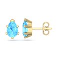 thumbnail image 1 of SuperJeweler 2 Carat Pear Shape Blue Topaz Stud Earrings In 14K Yellow Gold Over Sterling Silver For Women, 1 of 6