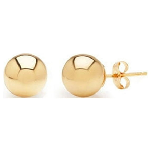 SuperJeweler 24K Yellow Gold Vermeil Polish Finished 4mm Ball Stud Earrings With Friction Backs for Women