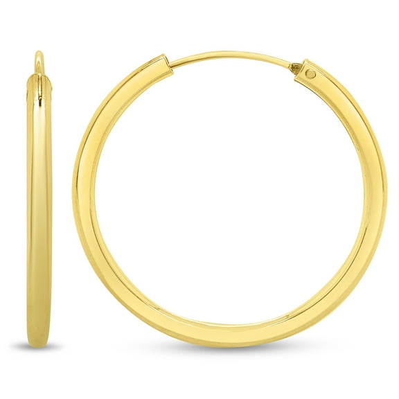 SuperJeweler 28x2.25MM Endless Hoop Earrings in 14 Karat Yellow Gold Over Sterling Silver for Women