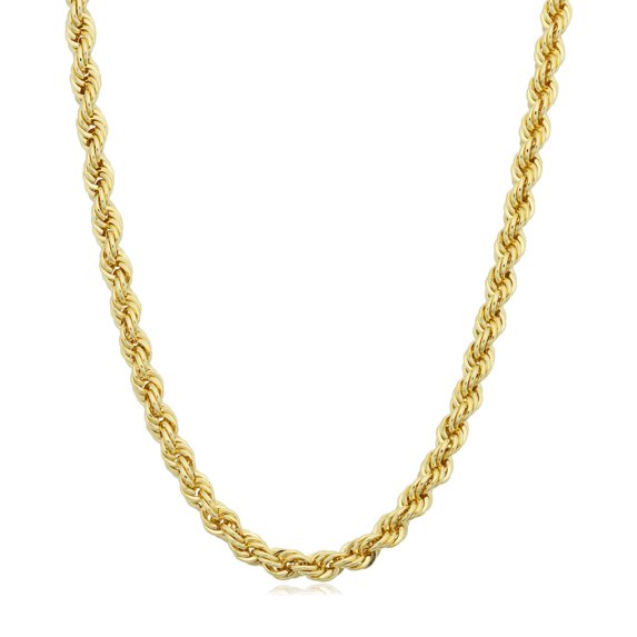 SuperJeweler 3.3mm Rope Chain, 24 inches, Yellow Gold for Women and Men