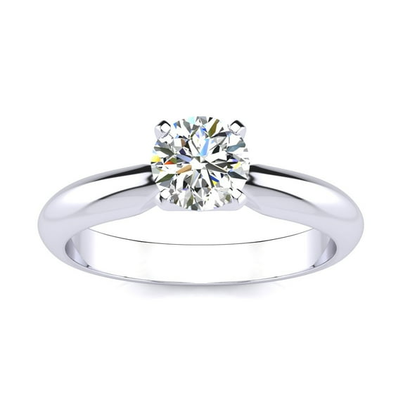SuperJeweler 3/4 Carat Moissanite Solitaire Engagement Ring In 14 Karat White Gold