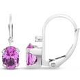 thumbnail image 1 of SuperJeweler 3/4 Carat Pink Topaz and Diamond Leverback Drop Earrings in 14 Karat White Gold Filled for Women, 1 of 7