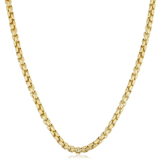 SuperJeweler 3.4mm Round Box Chain, 24 inches, Yellow Gold for Women and Men