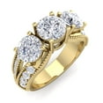 thumbnail image 1 of SuperJeweler 3 Carat Lab Grown Diamond Three Stone Engagement Ring In 14K Yellow Gold For Women, 1 of 6