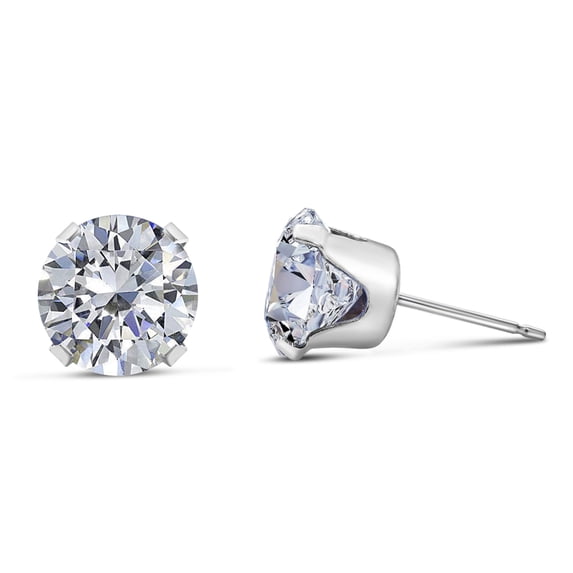 SuperJeweler 3 Carat Moissanite Earrings In Sterling Silver, 8MM For Women