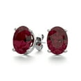 thumbnail image 1 of SuperJeweler 3 Carat Oval Garnet Stud Earrings in Sterling Silver For Women, 1 of 5