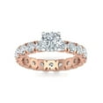 thumbnail image 1 of SuperJeweler 3 Carat Round Shape Moissanite Eternity Engagement Ring in 14 Karat Rose Gold for Women, 1 of 6