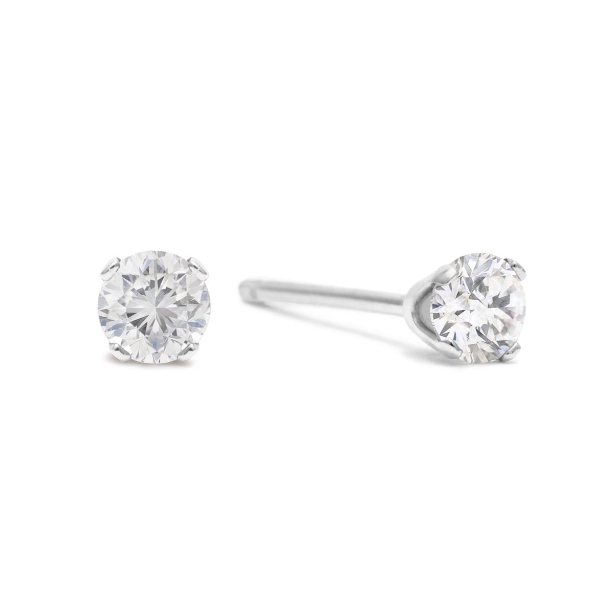 SuperJeweler 5 Point Tiny Diamond Stud Earrings in Solid Silver for Women, Teens and Girls!, Girl's, Size: 0.05 Carats, White