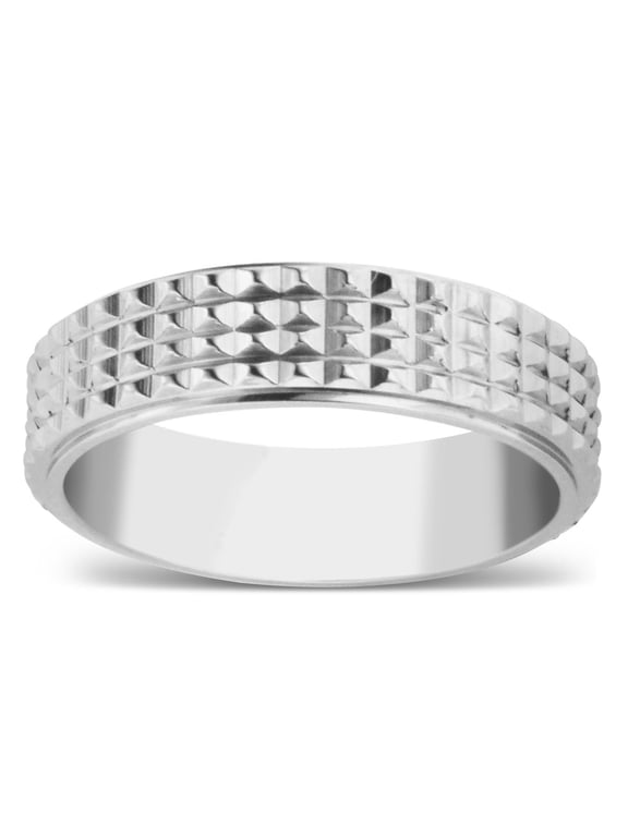 6 MM Brushed Finish Grated Men's Titanium Ring Wedding Band For Men