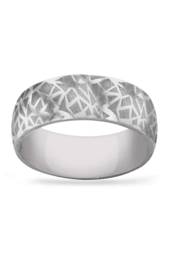 7 MM Textured Men's Titanium Ring Wedding Band for Men