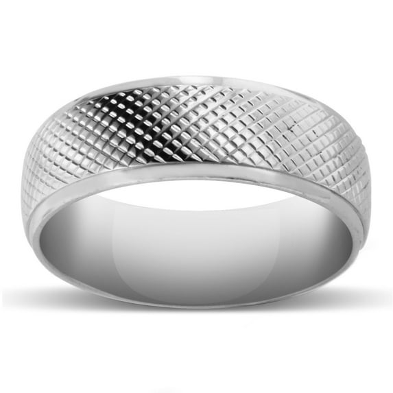 SuperJeweler 8 MM Brushed Finish Saw-Tooth Men's Titanium Ring Wedding Band for Men