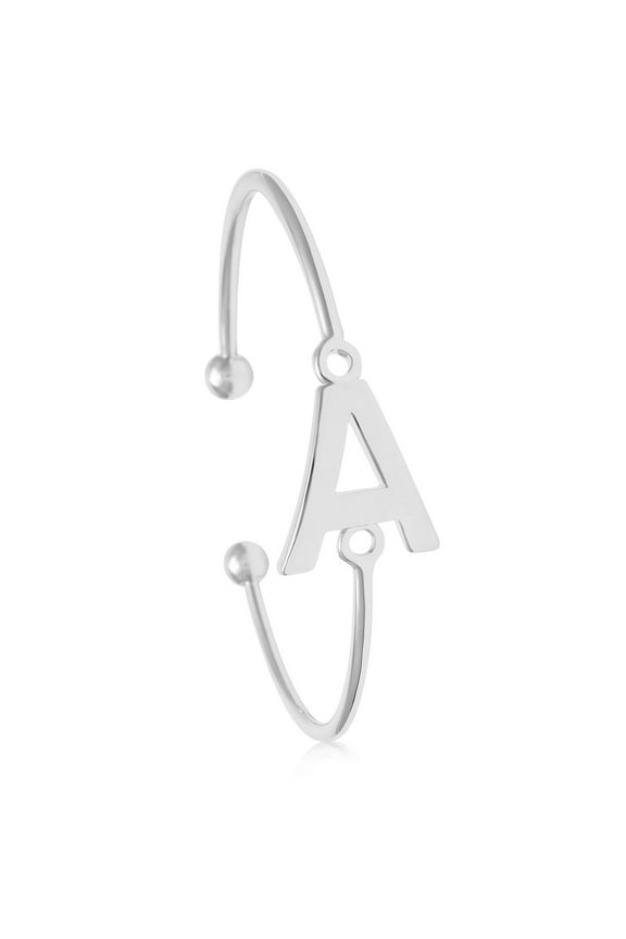 A Initial Bangle Bracelet In Silver For Women