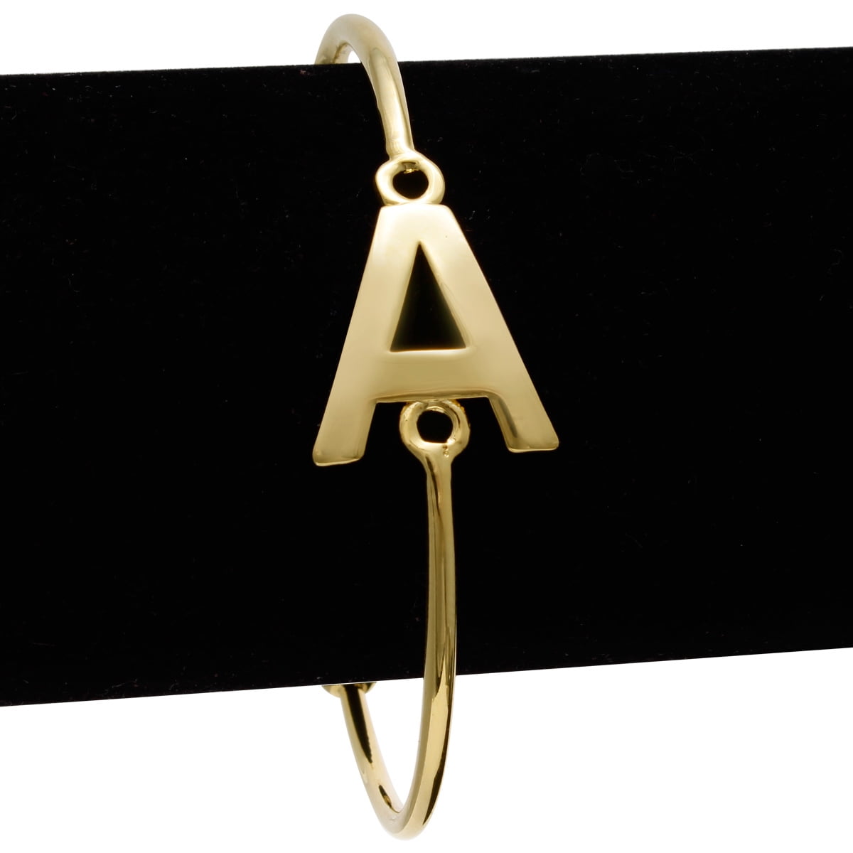 SuperJeweler A Initial Bangle Bracelet In Yellow Gold For Women