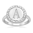 thumbnail image 1 of SuperJeweler A Initial Diamond Ring In Sterling Silver For Women, 1 of 3