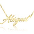 thumbnail image 1 of SuperJeweler Abigail Nameplate Necklace in Gold, 16 inches All Names Available for Women, 1 of 3