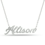 SuperJeweler Allison Nameplate Necklace in Silver, 16 inches All Names Available for Women, Teens and Girls!