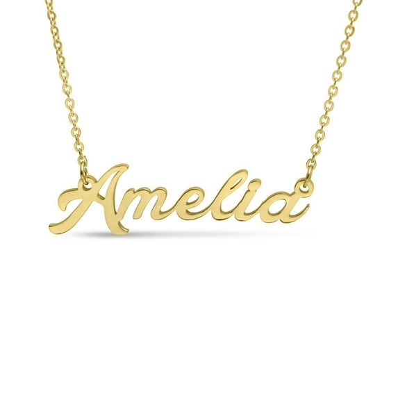 SuperJeweler Amelia Nameplate Necklace in Gold 16 inches All Names Available for Women