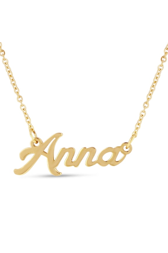 Anna Nameplate Necklace in Gold 16 inches All Names Available for Women