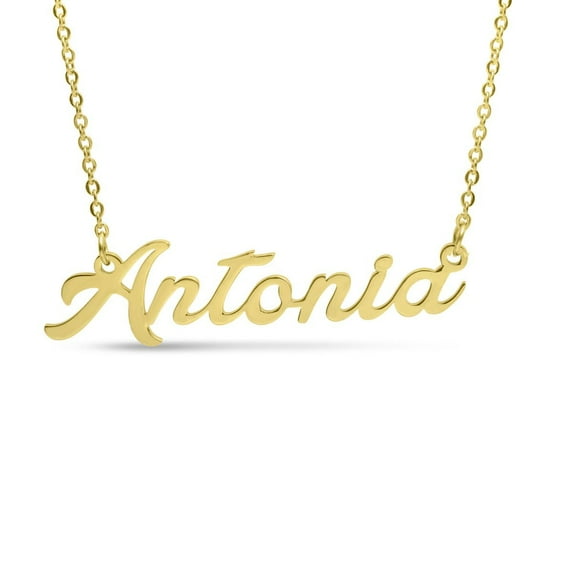 SuperJeweler Antonia Nameplate Necklace in Gold, 16 inches All Names Available for Women