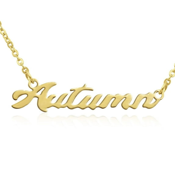 SuperJeweler Autumn Nameplate Necklace in Gold 16 inches All Names Available for Women
