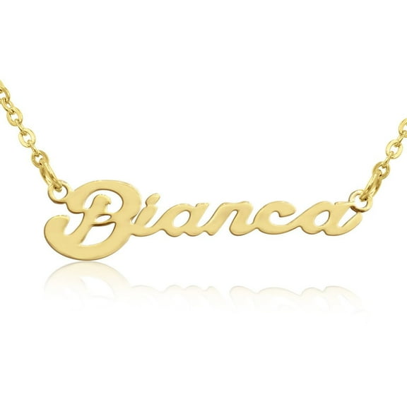SuperJeweler Bianca Nameplate Necklace in Gold 16 inches All Names Available for Women