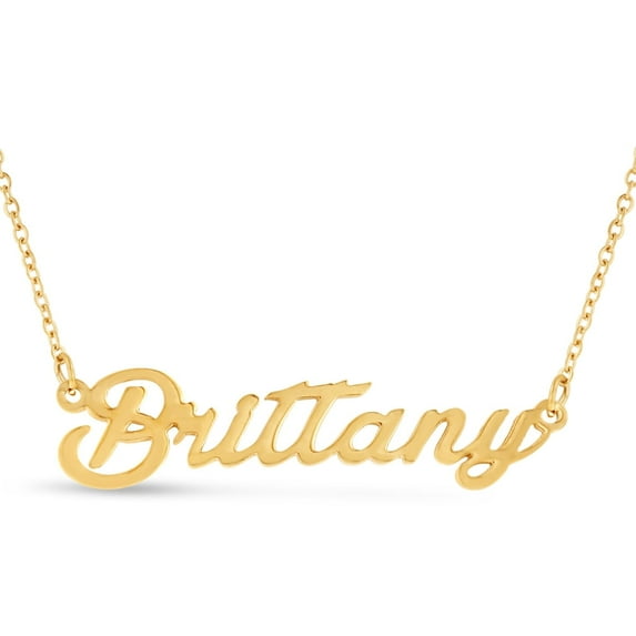 SuperJeweler Brittany Nameplate Necklace in Gold 16 inches All Names Available for Women