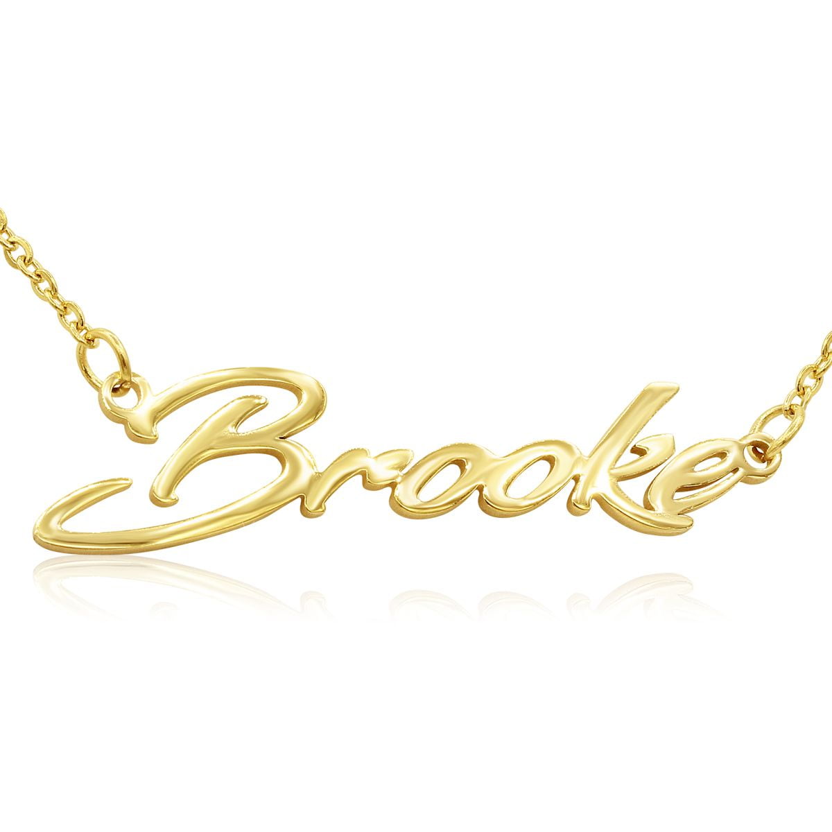 SuperJeweler Brooke Nameplate Necklace in Gold, 16 inches All Names ...